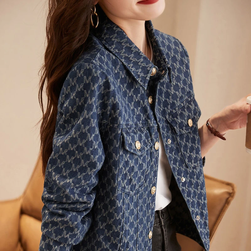 Winter Clothing On Sale Women'S - سترات نسائية زرقاء من قماش الدنيم