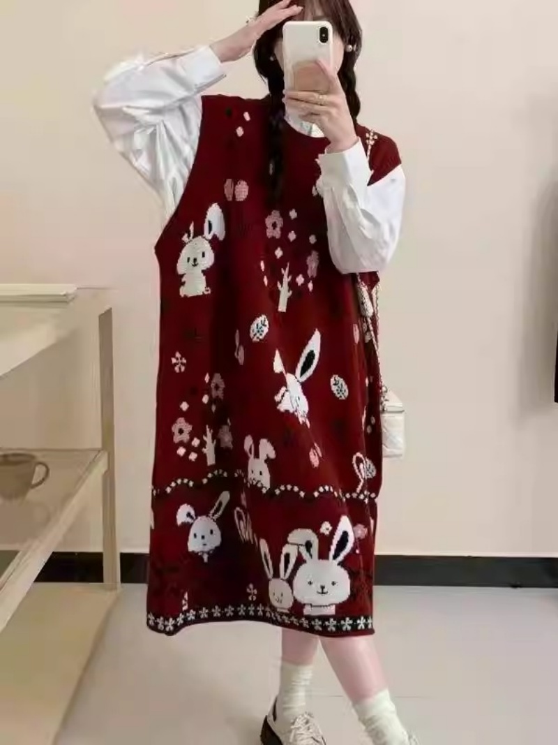 Winter Clothing Trends 2025 Women'S - كسول الكرتون سترة سترة فستان 2025