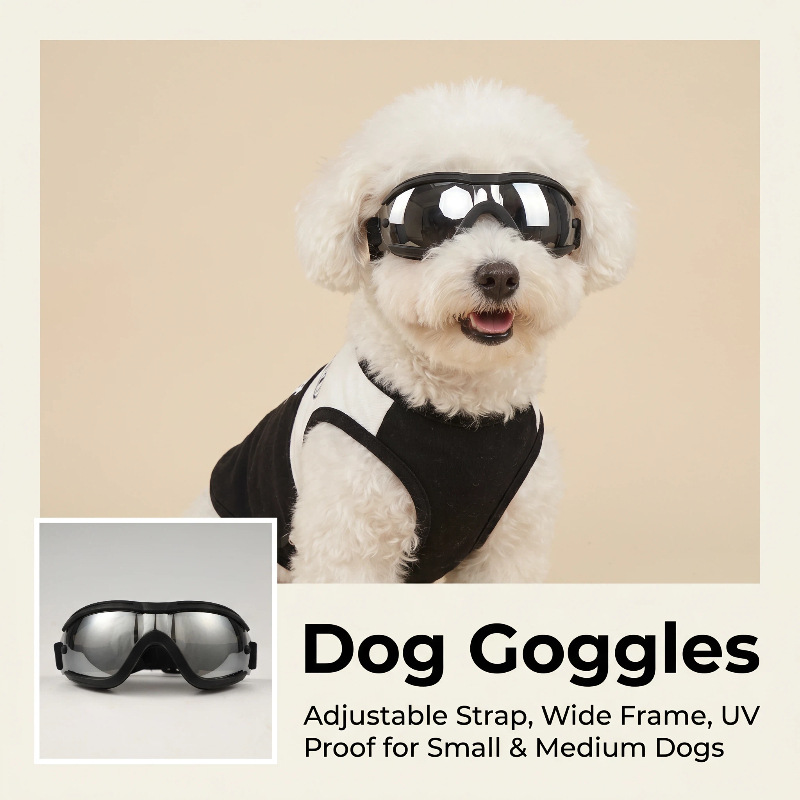 Snow Goggle Uv - نظارات شمسية قابلة للتعديل للكلاب من