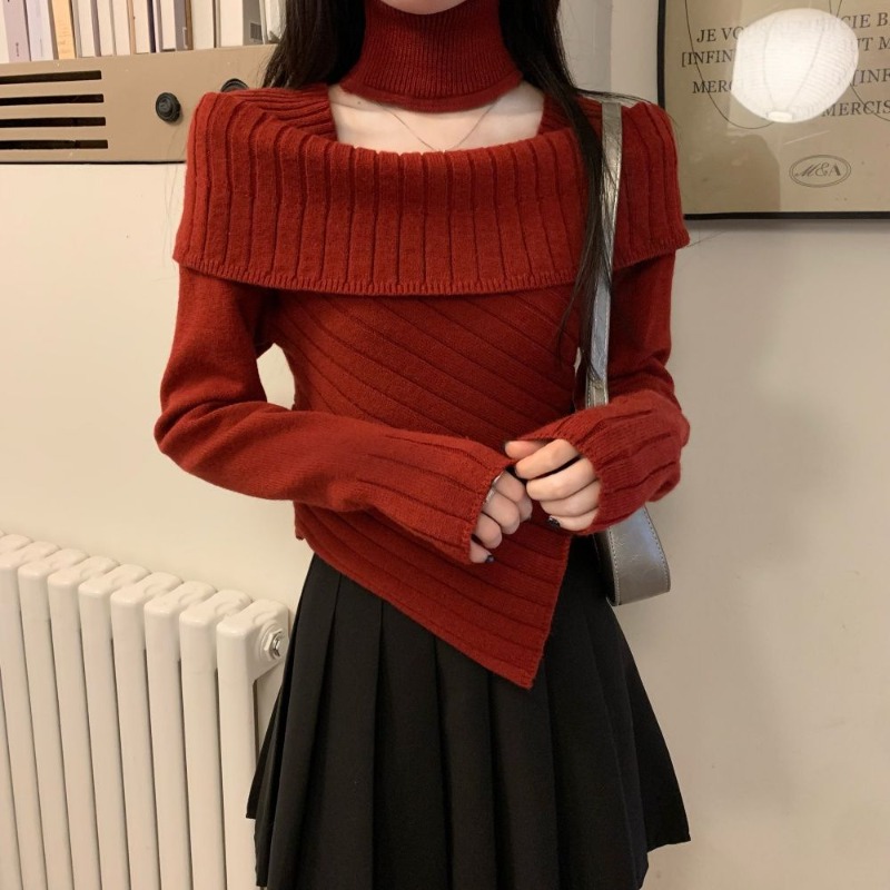 Winter Clothing Offer - بلوفر نسائي مقصوص لعيد الميلاد ملابس