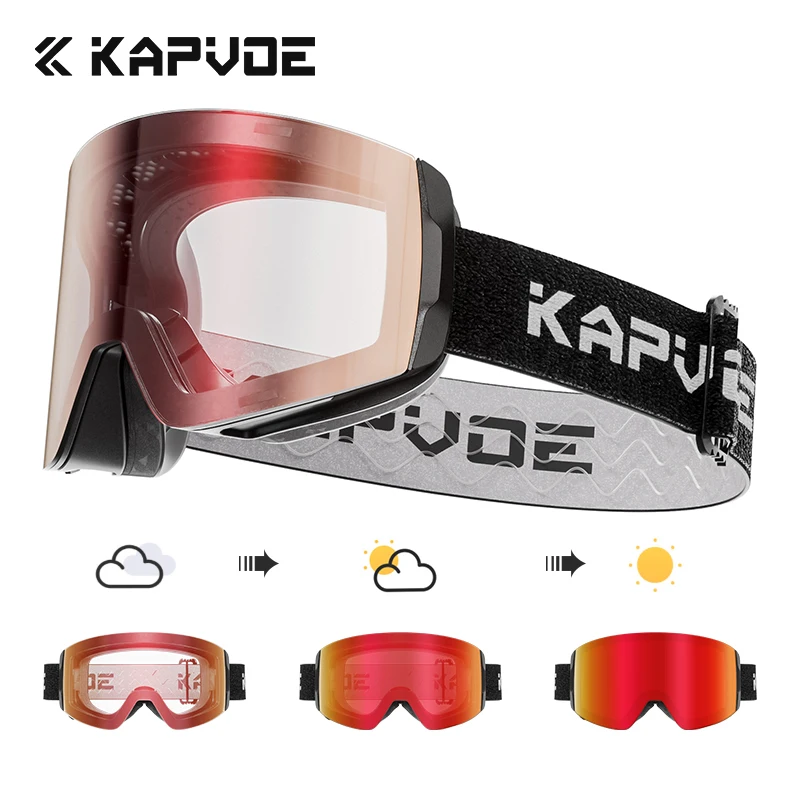 Snow Goggle Uv - نظارات KAPVOE المغناطيسية للثلج بطبقة مزدوجة
