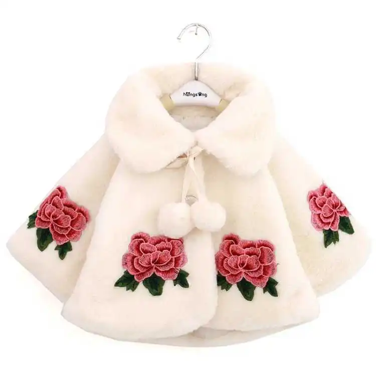 Winter Clothing Baby - عباءة أطفال عباءة فرو مقلدة ،