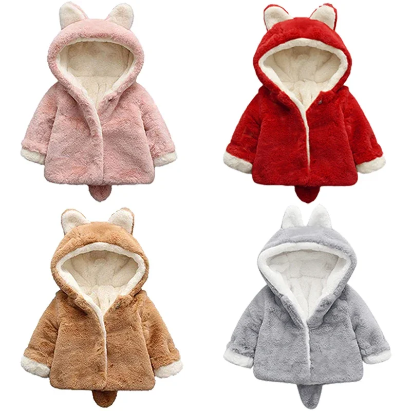 Winter Clothing Baby - آذان القط لطيف أفخم سترة طفل