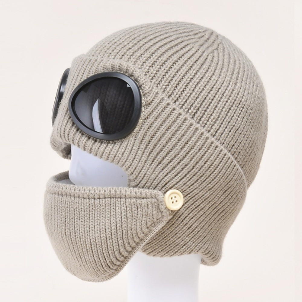 Winter Clothing Earmuffs - قبعة صوفية دافئة مبطنة بالصوف مع