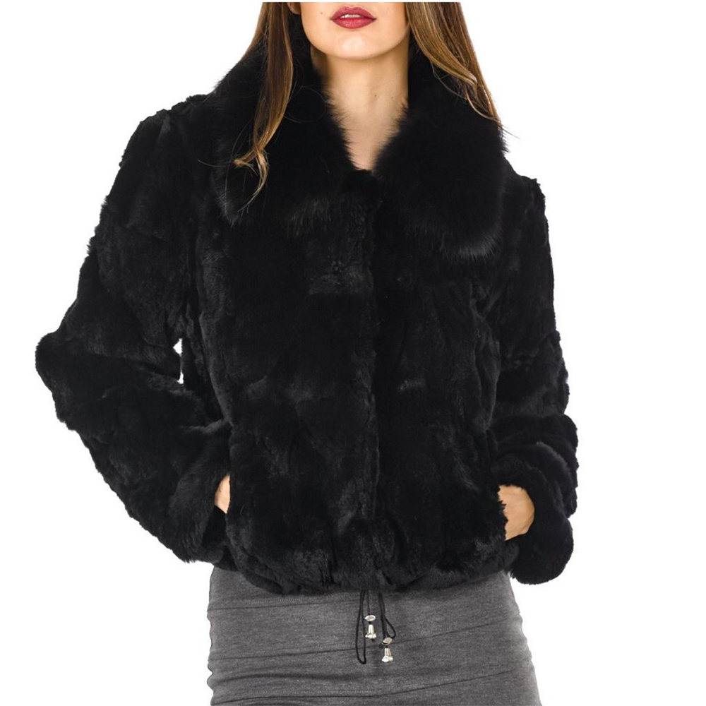 Winter Clothing Offer - معطف فرو أرنب حقيقي فاخر للنساء