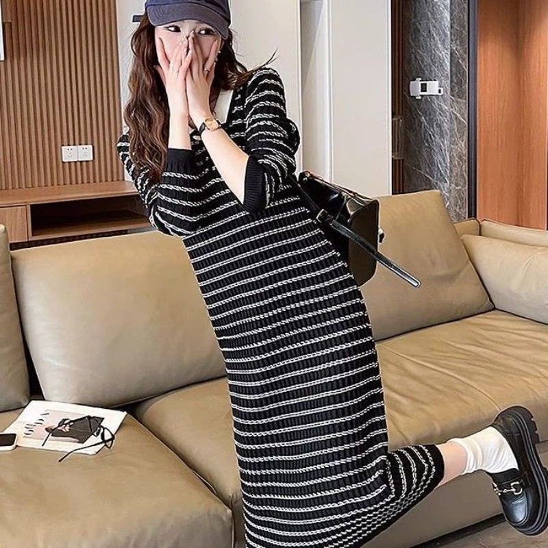 شريط المشمش امرأة محبوك فستان  - مراجعة Winter Clothing On Sale Women'S وسعره