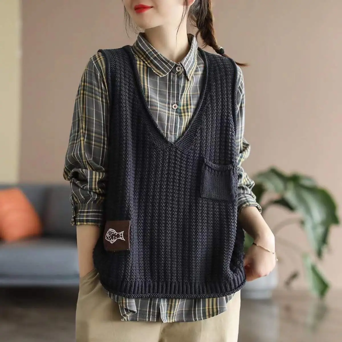 سترة نسائية محبوكة قصيرة بلون  - مراجعة Winter Clothing Offer وسعره