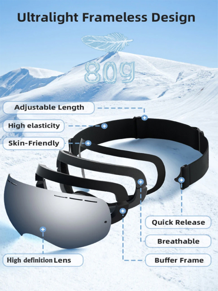 نظارات الثلج الرجال النساء في  - مراجعة Snow Goggle Uv وسعره
