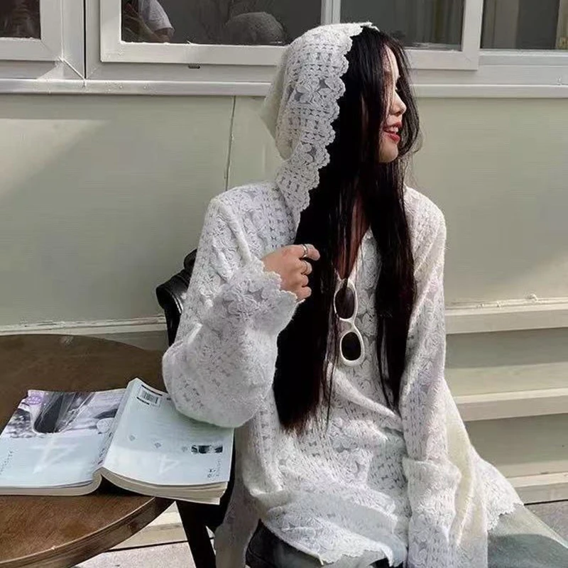 Y2K الدانتيل مقنعين قمصان النس - مراجعة Y2K Winter Clothing وسعره